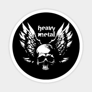 heavy metal skull with wings Magnet